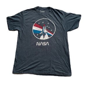 The Print Shop Heather Blue T-Shirt NASA Graphic Size Large Women’s Tee EUC
